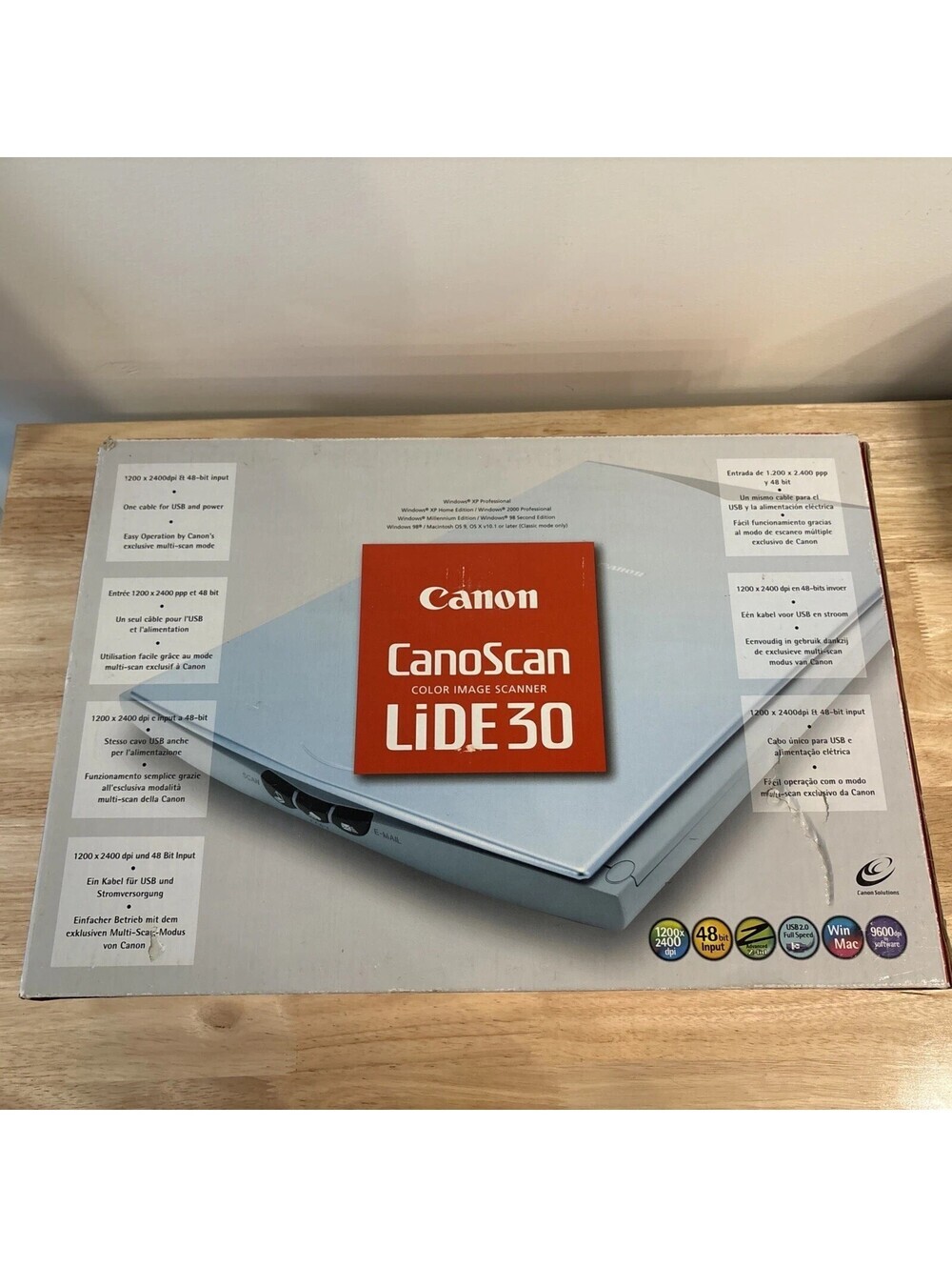 Canon CanoScan LiDE 30 USB Flatbed Scanner w/ Box Cables Manuals CDs